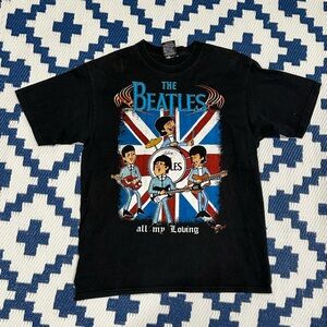 Vintage The Beatles Cartoon Rock Band T shirt Rock & Death Tag Men’s XL